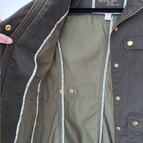 J Crew Women’s XXS Downtown Army Green Field Zip Snap Button Cargo Jacket - Picture 6 of 13